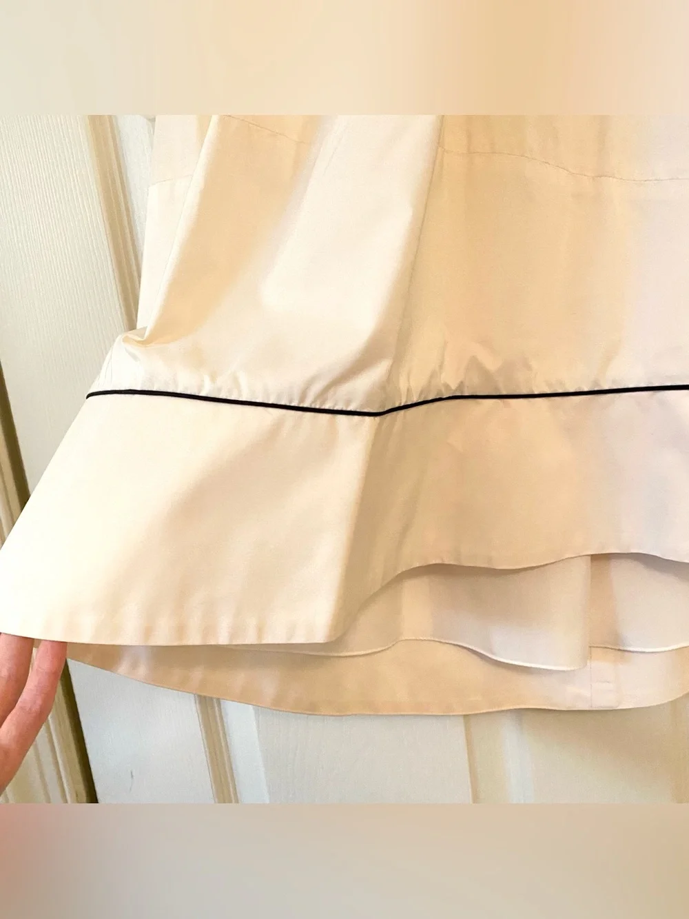 Vintage Yves Saint Laurent YSL 100% Silk Long Skirt Midi Cream White Chiffon XS - Picture 5 of 16